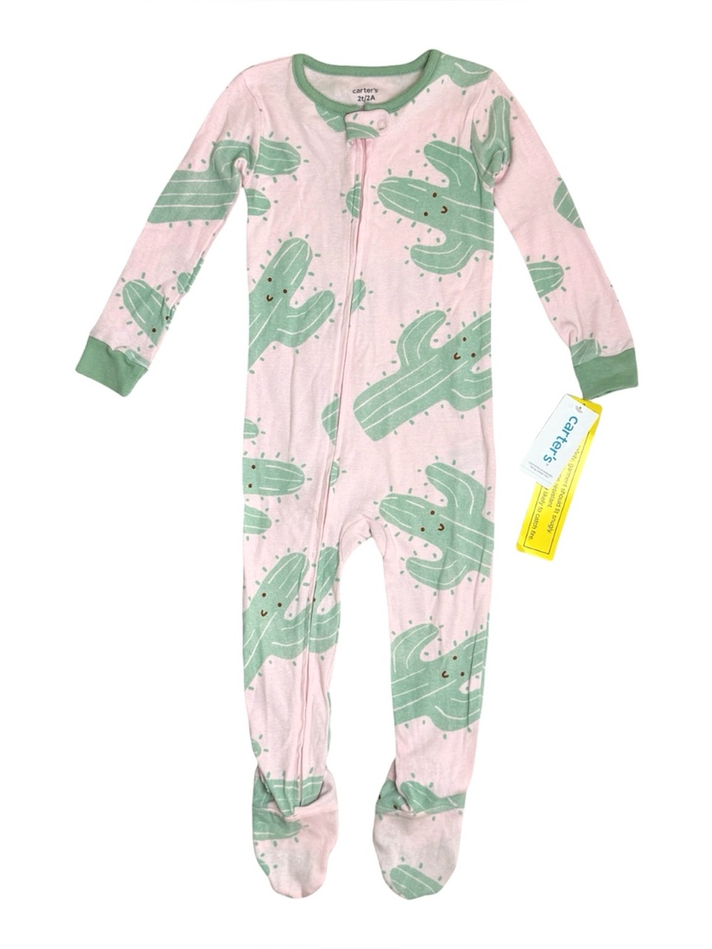 NWT Carters Cactus Footed Cotton Pajama Pink 2T